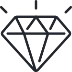 Diamond icon representing quality home services