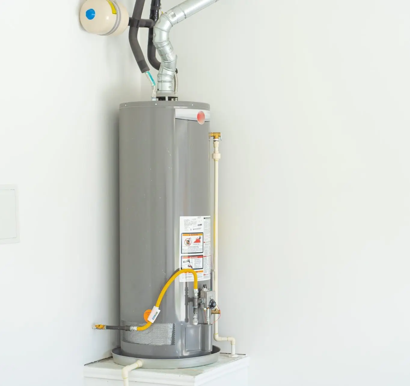 Gas water heater installed indoors