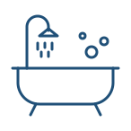 Bathtub and shower icon for bathroom remodeling